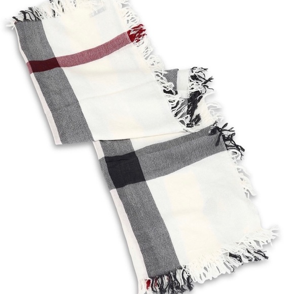 Burberry Large Ivory Check Fine
Merino Wool Scarf Wrap - Picture 4 of 5